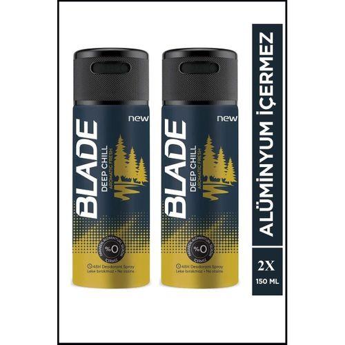 2 Adet Blade Deep Chill Erkek Deodorant 150 Ml Hızlı Kurur, Leke Bırakmaz