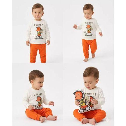 6/24 Ay Baskılı Basic Bebek Takımı