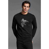 The Crow Of Ragnar Baskılı Siyah Erkek Sweatshirt