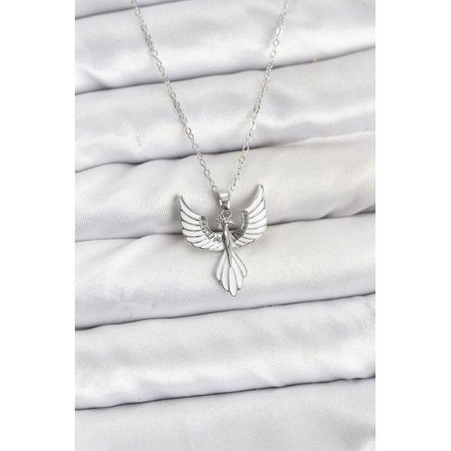 316L Çelik Zincir Gümüş Renk Anka Kuşu Model Kadın Kolye