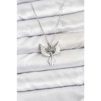 316L Çelik Zincir Gümüş Renk Anka Kuşu Model Kadın Kolye