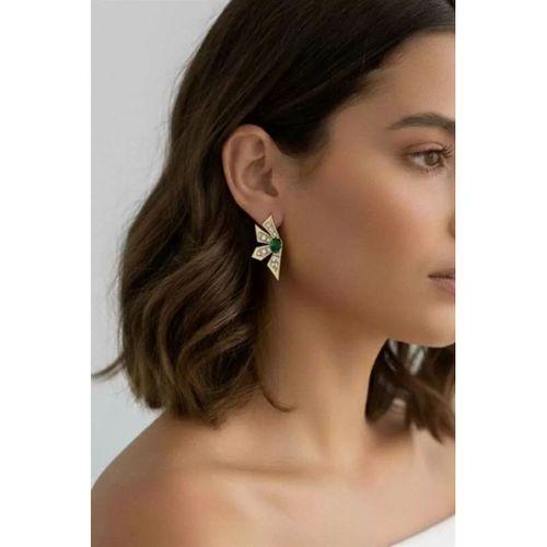 Çiçek Küpe - Yeşil