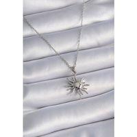 316L Çelik Gold Renk Zincir Güneş Figür Kadın Kolye