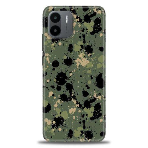 Xiaomi Redmi A1 Kılıf HD Baskılı Kılıf - Kamuflaj Renkleri + Tam Ekran Koruyucu