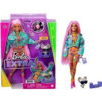 Barbie Extra Pembe Örgü Saçlı Bebek No:10 - GRN27-GXF09