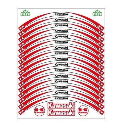 SEVGENT Skm Kırmızı Beyaz Kawasaki Uyumlu Reflektörlü 1 Set Jant Şeridi