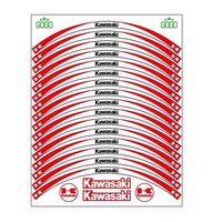 SEVGENT Skm Kırmızı Beyaz Kawasaki Uyumlu Reflektörlü 1 Set Jant Şeridi