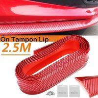 Kırmızı Renkli 2,5 Metre Araba Oto Ön Tampon Koruyucu Kauçuk Pratik Tampon Şerit Bant Döşeme