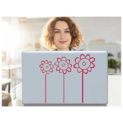 2 Adet Defter Sticker,Laptop Sticker  Pembe Papatyalı Pvc 48X33X0,5Cm