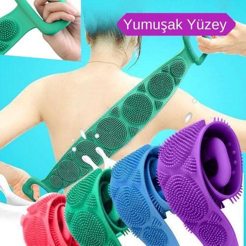 Çift Taraflı Banyo Hamam Lifi Silikon Masajlı Yumuşak Duş Lifi Uzun Ömürlü Hazır Banyo Kesesi