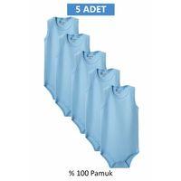 Mavi Askılı Body Zıbın 2-7 YAŞ Çocuklar İçin (5 ADET) Alttan Çıtçıtlı Özel Gereksinimli