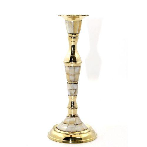 Tekli Pirinç Sedefli Şamdan Model 1