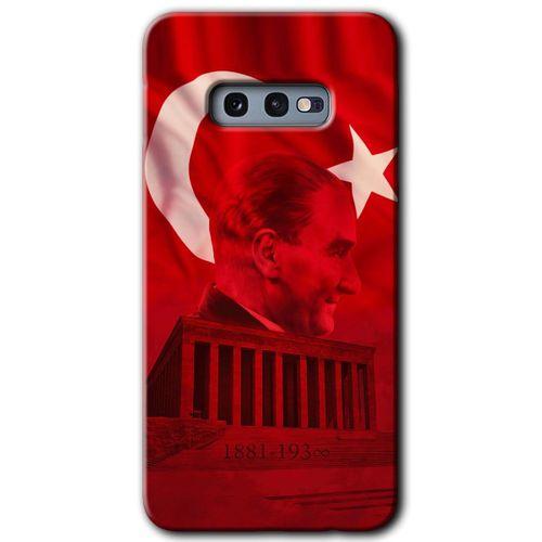 MRCİLETİSİM Samsung Galaxy S10e Kılıf Baskılı Kapak - Anıtkabir Atatürk + 5D Tam Kaplayan Cam