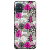 Samsung Galaxy A51 Kılıf Snowix (31) TPU Kılıf Fuşya Gri