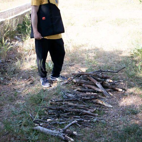 Kamp Ayısı® Woodie™ Siyah Su Geçirmez Oxford Odun Taşıma Çantası | Kamp ve Şömine Kullanımı İçin