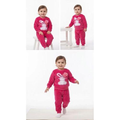 6/24 Ay Tavşan Baskılı Pamuk Penye Bebek Takımı