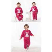 6/24 Ay Tavşan Baskılı Pamuk Penye Bebek Takımı