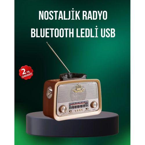 Taşınabilir Nostalji Radyo Bluetooth Usb Aux Girişli