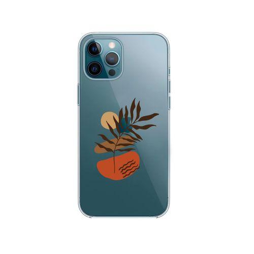 iPhone 12 Pro Max Floral Art Desenli Premium Şeffaf Silikon Kılıf