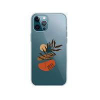 iPhone 12 Pro Max Floral Art Desenli Premium Şeffaf Silikon Kılıf