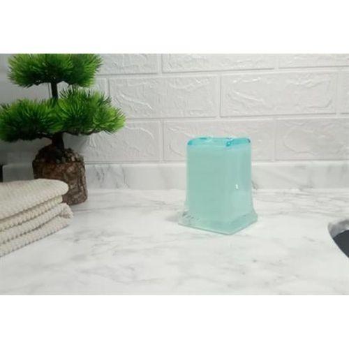 2 Adet Diş Fırçalık Buz Mavisi Akrilik 6X6X11Cm Banyo Seti