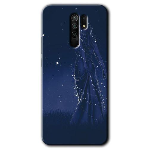 Xiaomi Redmi 9 Kılıf HD Desen Baskılı Arka Kapak+Temperli Cam - Gecenin Kraliçesi