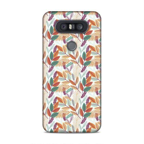 LG Q60 Kılıf Yesil Turuncu Yaprak Arka Kapak Silikon Koruma Full Koruyucu