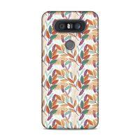 LG Q60 Kılıf Yesil Turuncu Yaprak Arka Kapak Silikon Koruma Full Koruyucu