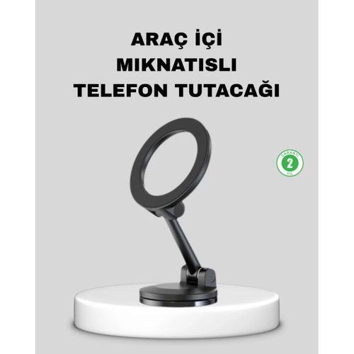 Katlanır Manyetik Araç İçi Telefon Tutucu – 360° Dönebilen, Magsafe Uyumlu, Güçlü Mıknatıslı Tasarım