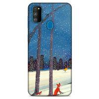 Samsung Galaxy M30s Kılıf Snowix (45) Liquid Air Kılıf Turuncu Mavi
