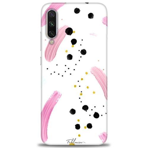 Xiaomi Mi A3 Kılıf HD Baskılı Kılıf - Pembe ve Benekler + Tam Ekran Koruyucu