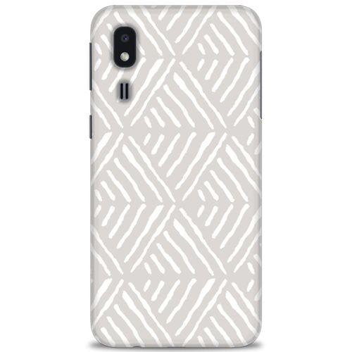Samsung Galaxy A2 Core Kılıf HD Baskılı Kılıf - Gri Mozaik + Tam Ekran Koruyucu