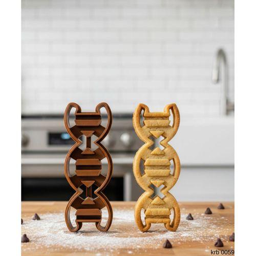 DNA Sarmalı Figürlü Kurabiye Kalıbı ve Hamur Kesici – Şeker Hamuru ve Oyun Hamuru İçin Tek Parça Kalıp