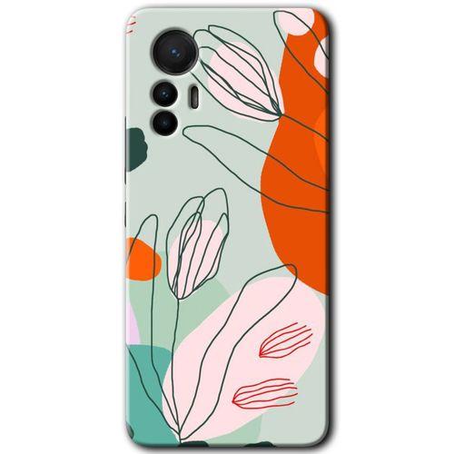 Xiaomi Mi 12 Lite HD Baskılı Kılıf + 9D Tam Ekran Koruyucu - Vektör Çiçekler