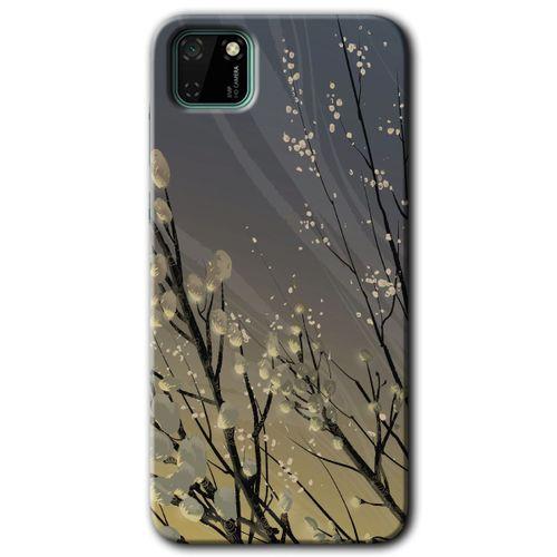 Potkal Hediye Fabrikası Huawei Y5P HD Baskılı Kılıf + 9D Tam Ekran Koruyucu - Branches Flowers