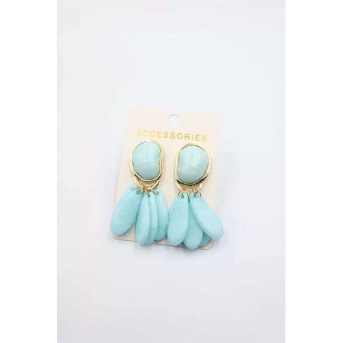 Taşlı Küpe - Turkuaz