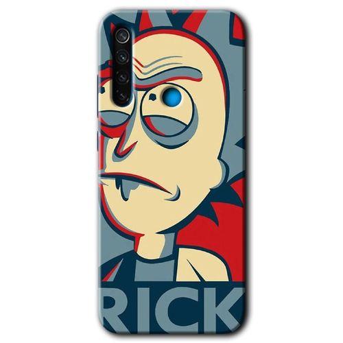 MRCİLETİSİM Xiaomi Redmi Note 8 Kılıf Baskılı Kapak - Rick News + 5D Tam Kaplayan Cam