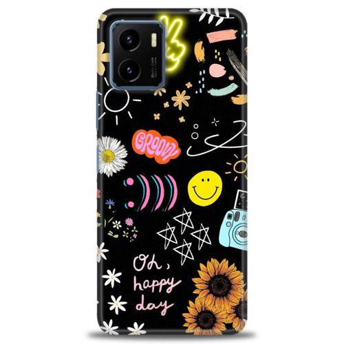 Vivo Y33S Kılıf HD Baskılı Kılıf - Happy Day + Tam Ekran Koruyucu