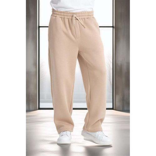 Baggy Kalıp 3 İplik Şardonlu Erkek Eşofman Altı - Bej