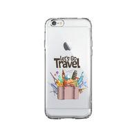 iPhone 6 Let's Go Travel Desenli Premium Şeffaf Silikon Kılıf