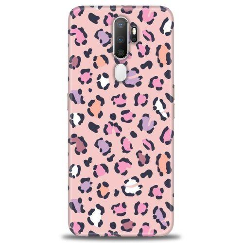 Oppo A9 2020 Kılıf HD Baskılı Kılıf - Pembe Leopar + Tam Ekran Koruyucu