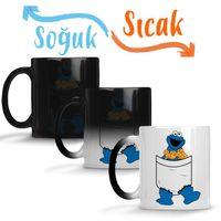 Cookie Monster Kurabiye Canavarı Sihirli Kupa Bardak Porselen