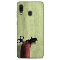 Samsung Galaxy A20 Kılıf Depresyon (48) Bumper Kılıf Kahve Yeşil