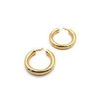 Metal Halka Küpe- Büyük - Altın