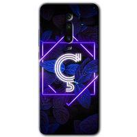 BeRa Aksesuar  Xiaomi Mi 9T Kılıf Baskılı Kapak - Dark Neon Yaprak Ç Harfi +Tam Kaplayan Mat Seramik