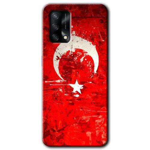 BeRa Aksesuar Oppo A74 Kılıf Baskılı Kapak - Albayrak 2 +Tam Kaplayan Mat Seramik