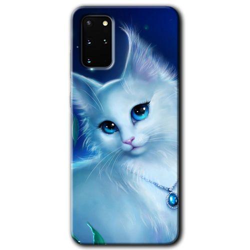 Galaxy S20 Plus Kılıf HD Desen Baskılı Arka Kapak - Cat Glance + Kırılmaz Cam