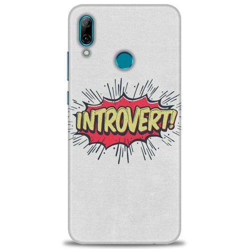 Huawei P Smart 2019 Kılıf HD Baskılı Kılıf - Introvert! + Tam Ekran Koruyucu