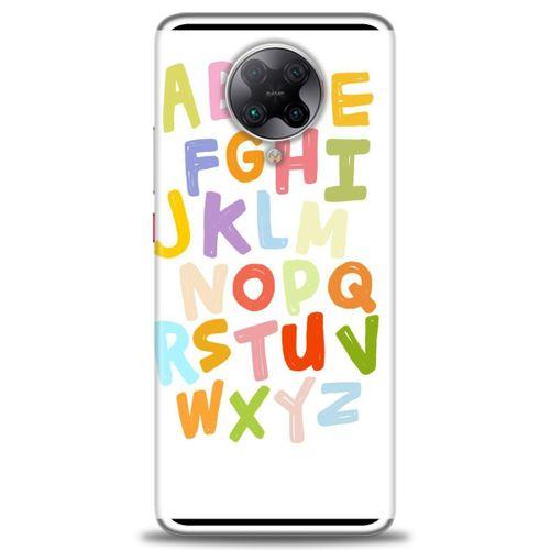 Xiaomi Poco F2 Pro Kılıf HD Baskılı Kılıf - Alfabe + Tam Ekran Koruyucu