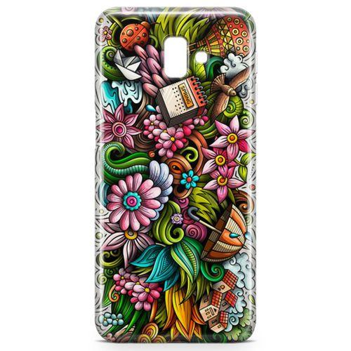 Samsung Galaxy J6 Plus Kılıf Spring Doodle Arka Kapak Koruma Desenli Full Koruyucu